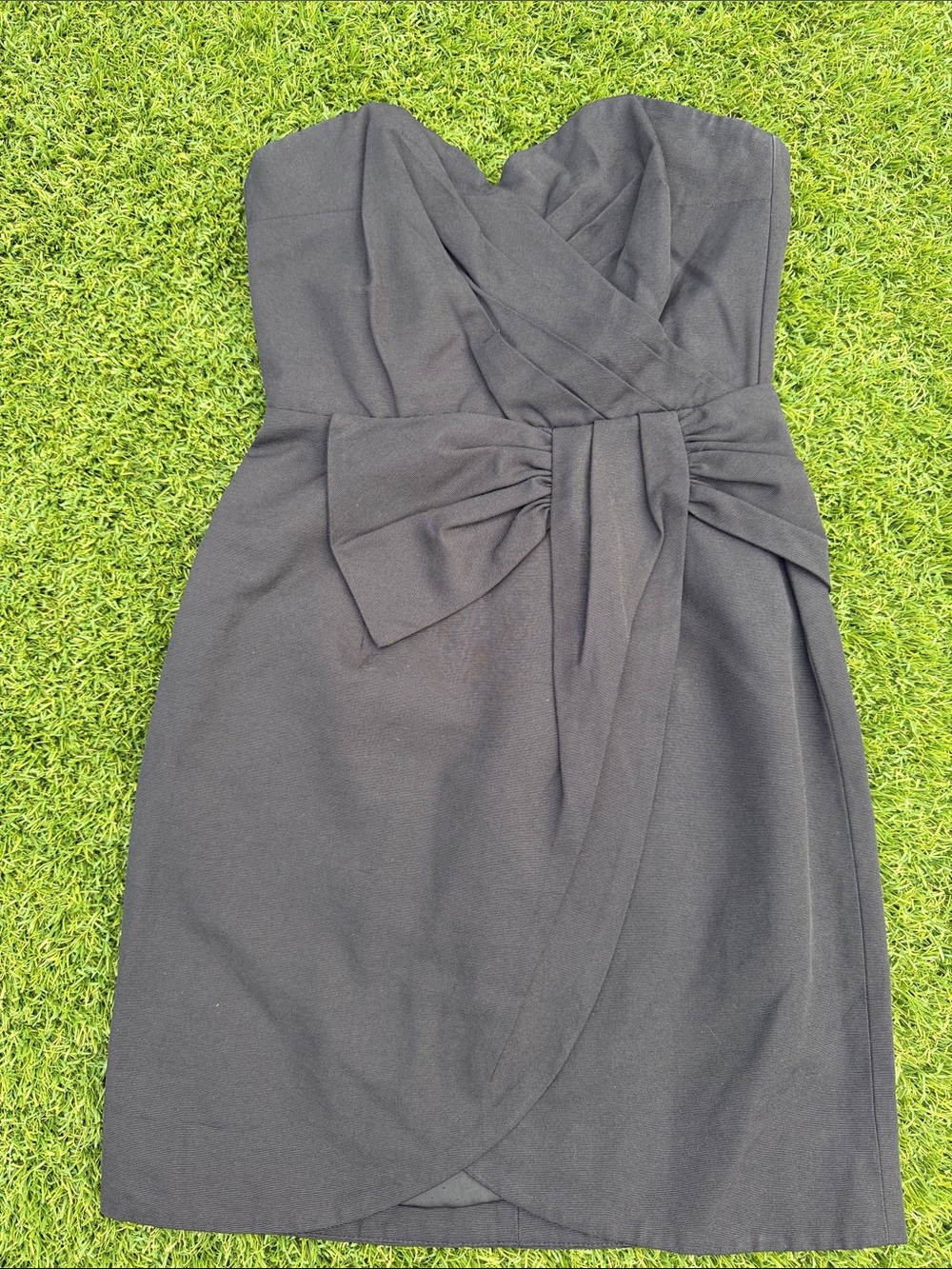 H&M Strapless Black Sweetheart Dress with Waist Bow